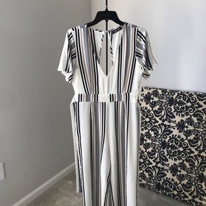Adorable white and black jumpsuit